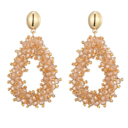Clara oorbellen druppel beige