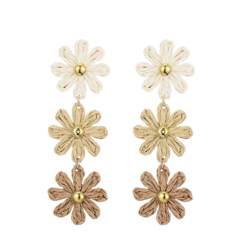Johanna oorbellen bloem beige