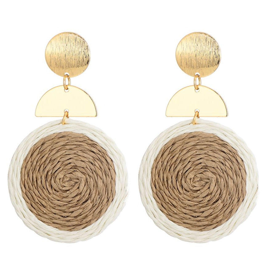 Alexandra oorbellen rond beige