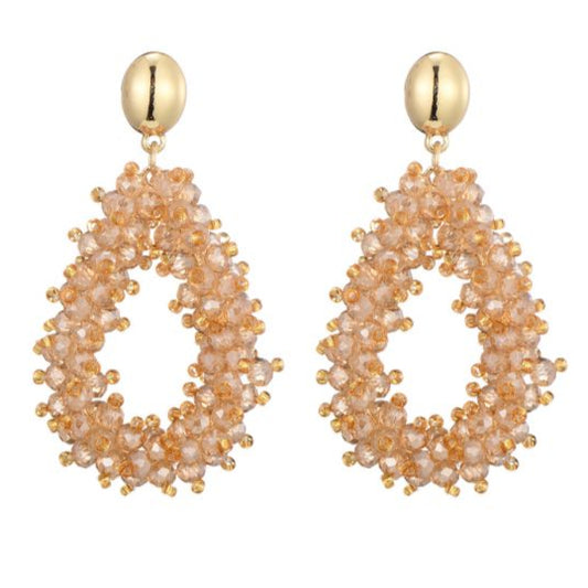 Clara oorbellen druppel beige