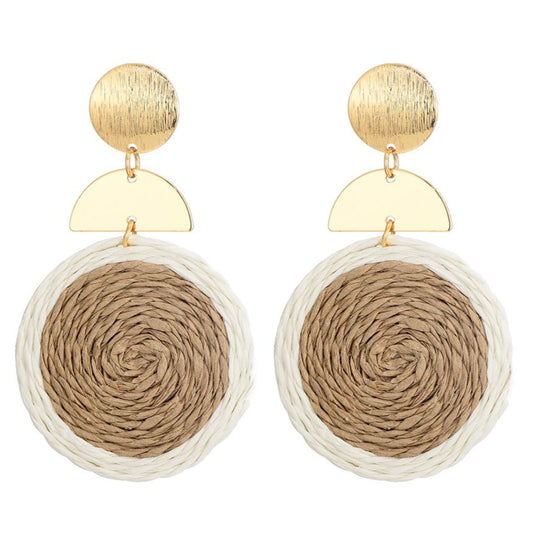 Alexandra oorbellen rond beige