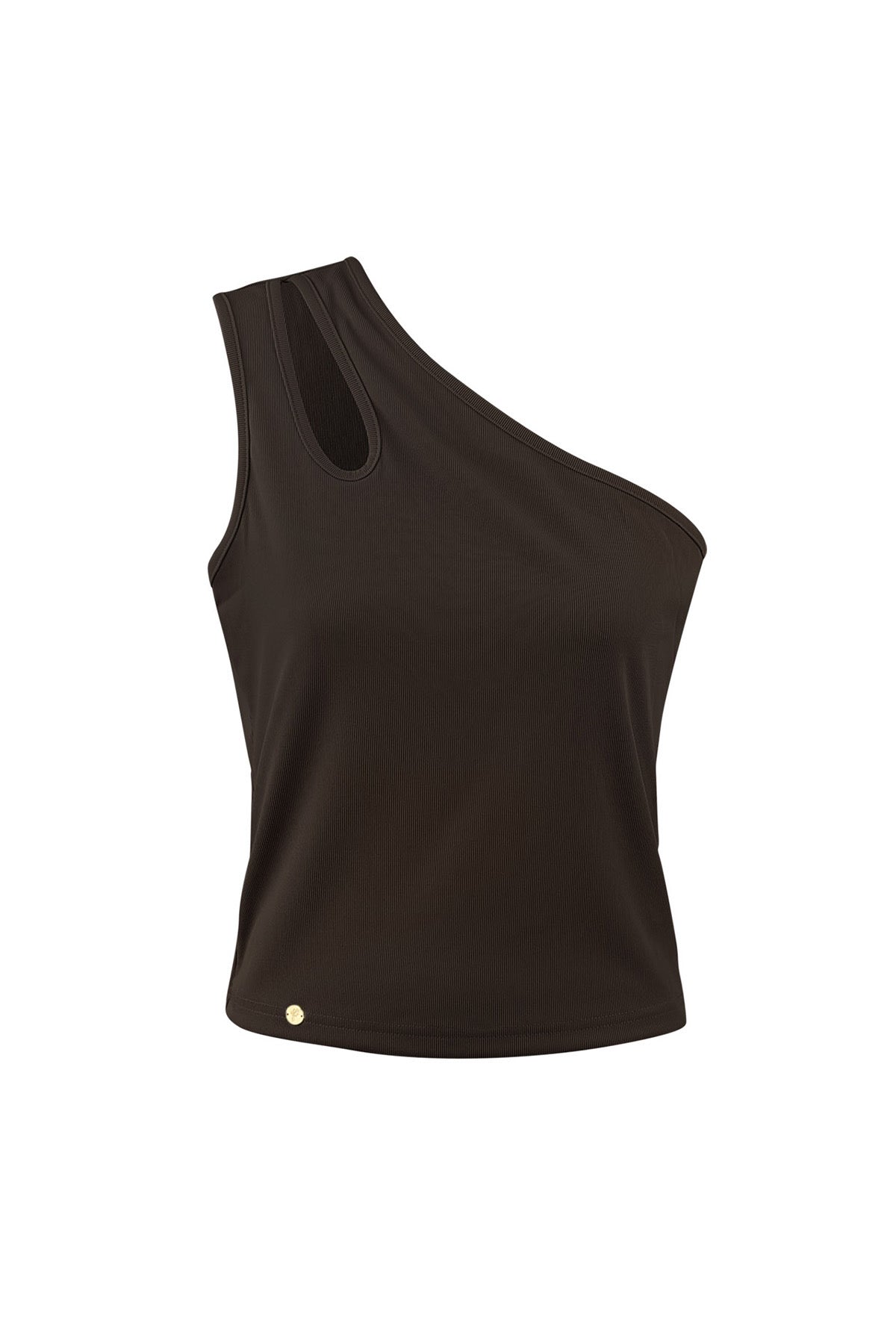One shoulder top Maya donker