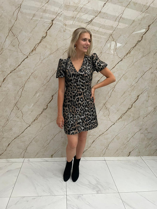 Leopard satin dress