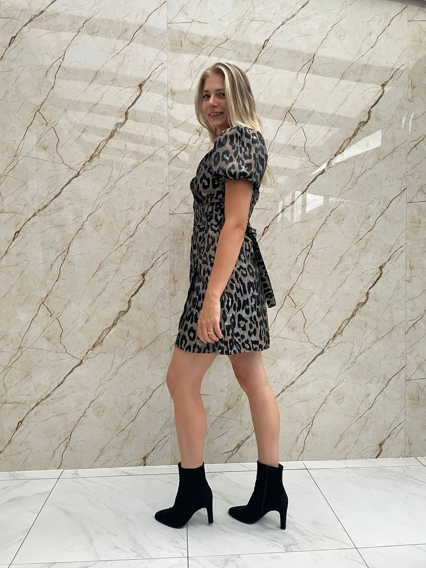 Leopard satin dress