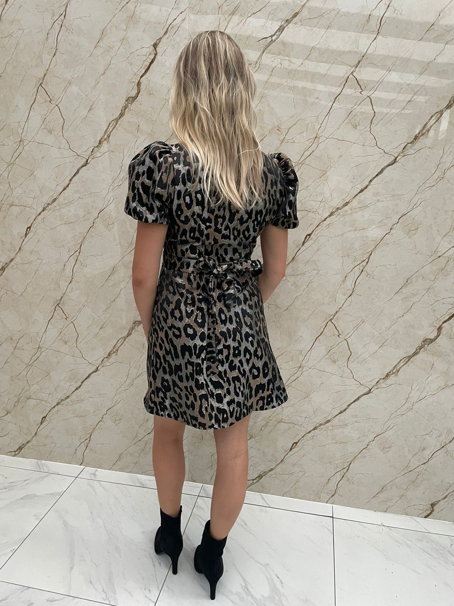 Leopard satin dress